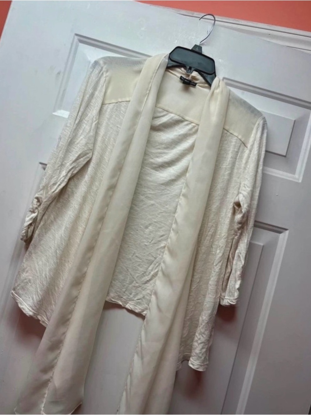 new directions Cream Open-Front Lightweight Cardigan